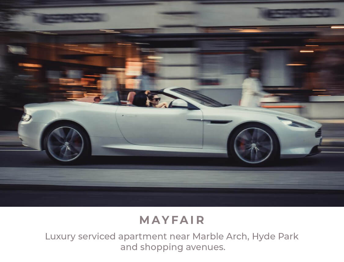 Mayfair street scene near Marble Arch and Hyde Park